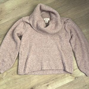 Jessica Simpson womens size XS tan chenille cowl neck turtleneck sweater. EUC